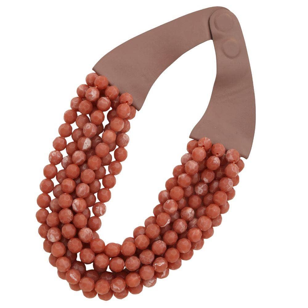 anbfashion - Vente Collier de perles - * COLLIER SUPERPOSÉ À PERLES ÉPAISSES. Col en similicuir aimanté30