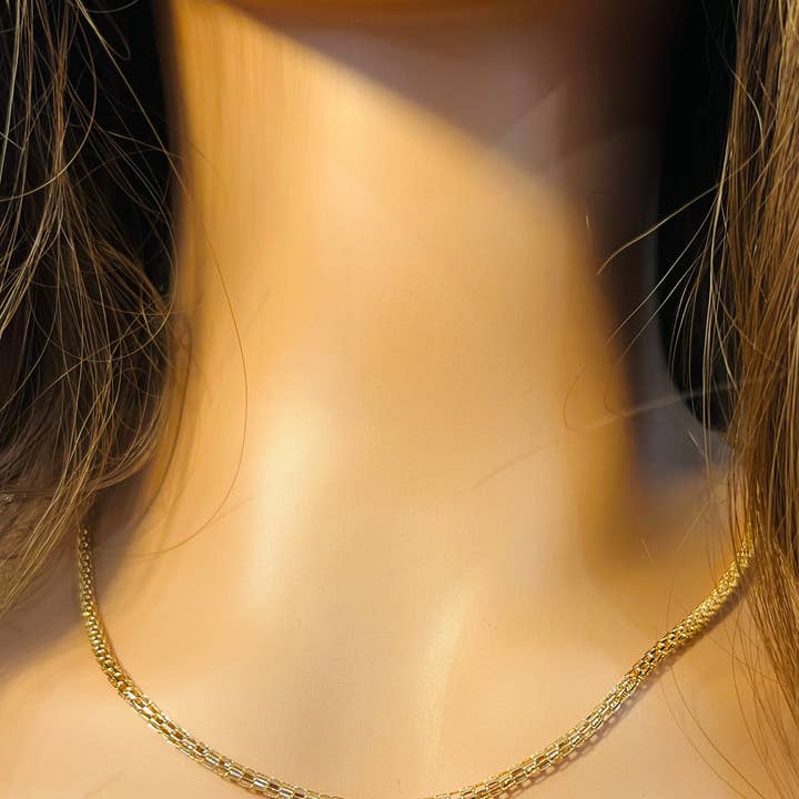 Haus of Monogram - Wholesale Link & chain necklace - Gold Filled 2mm Mesh Anklet | Elegant Summer Accessory0