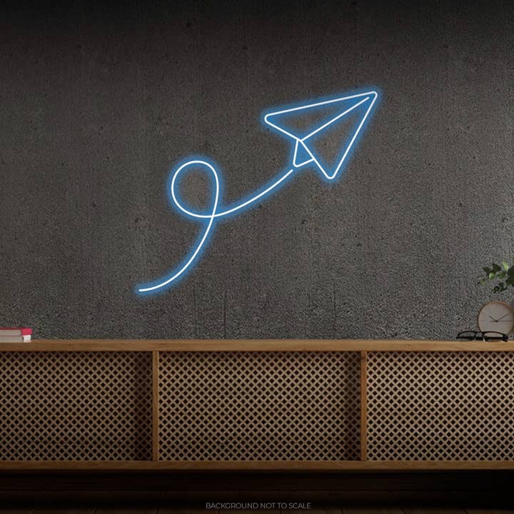 Papierflugzeug im Flug Ledneon für den Großhandel von Helloneon