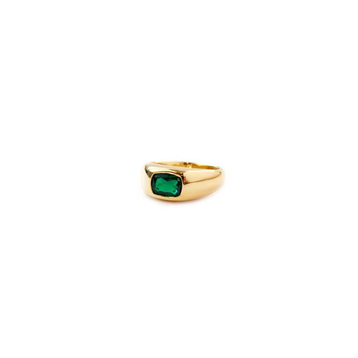 Marlyn Schiff - Wholesale Signet Ring - Sterling Signet Ring With Crystal Stone