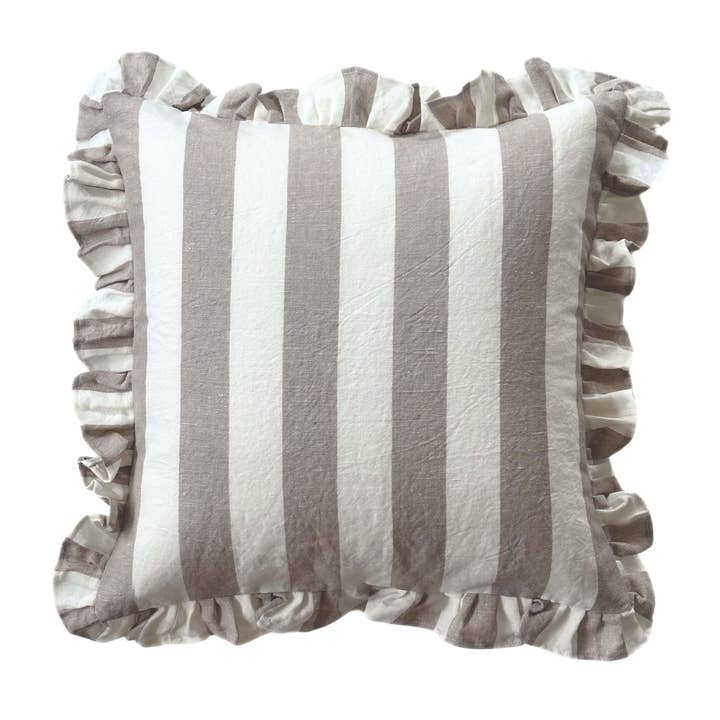 Porter Lane Home - Wholesale Throw pillow cover - Ruffled Cabana Stripe Pillow Cover Collection
