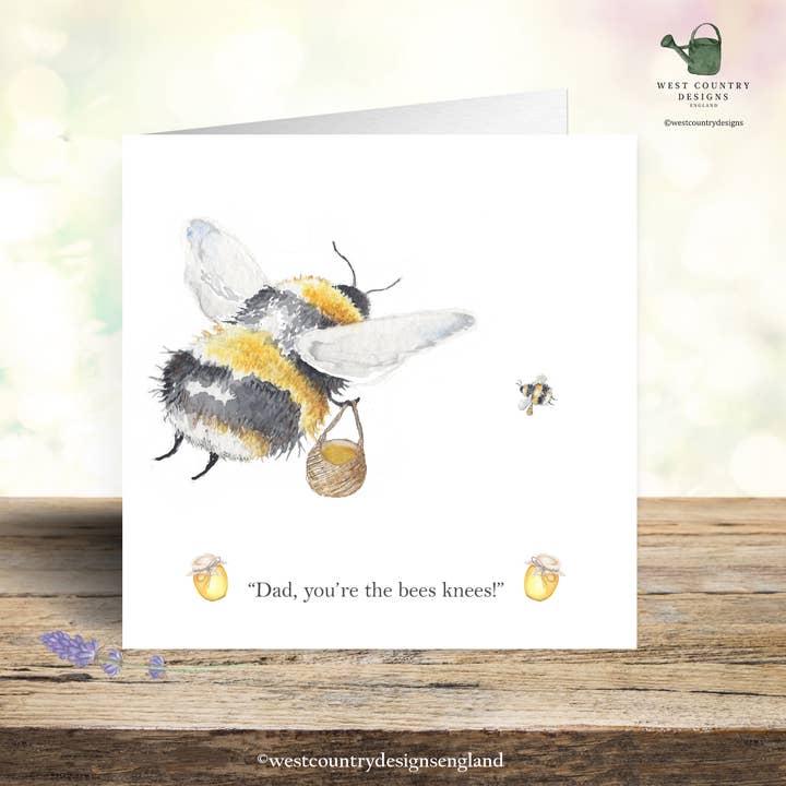 Bees Knees Father's Day / Birthday Card for wholesale by West Country Designs
