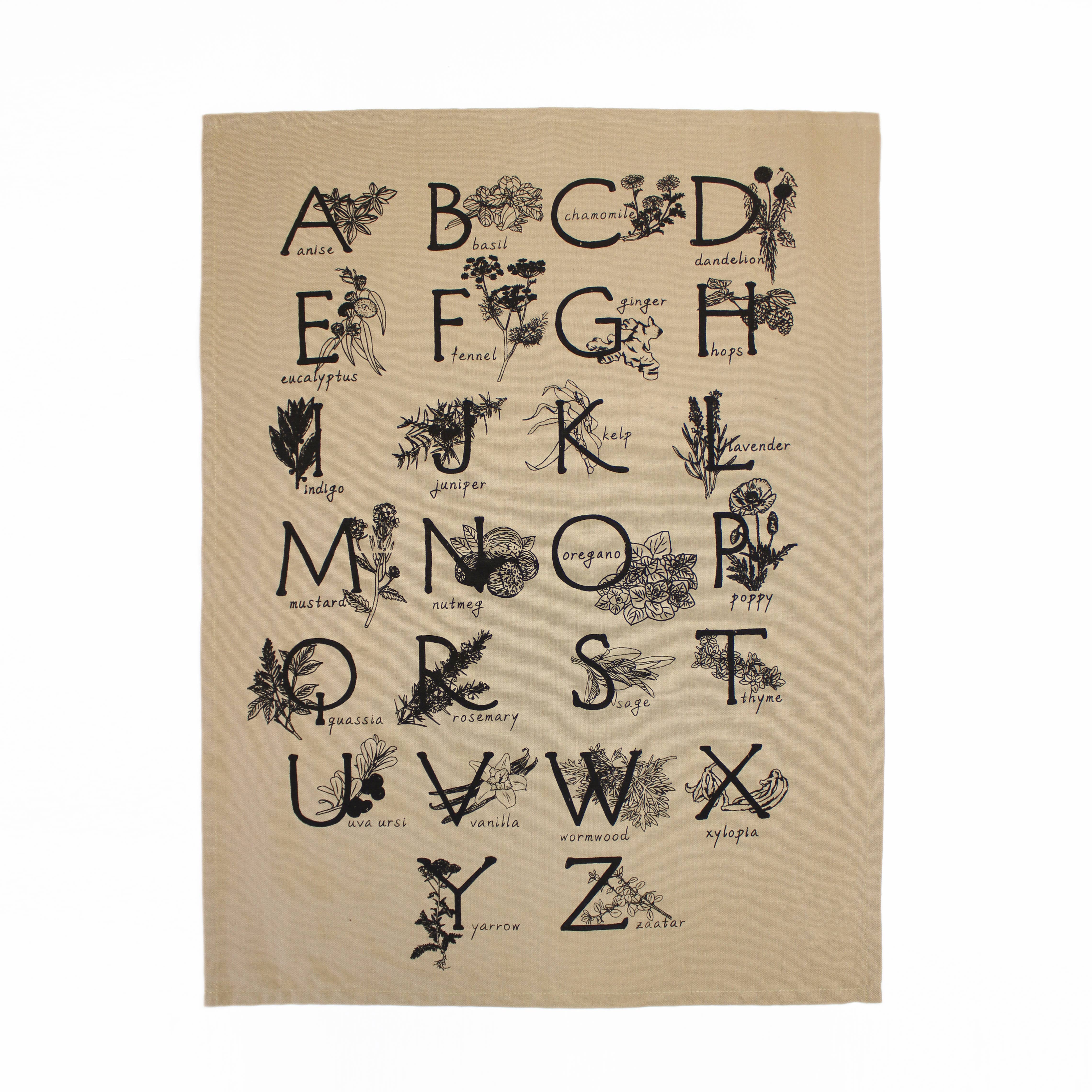 Planetarium - Wholesale Tea Towel - ABC Herbs & Spices Hand-printed Tea Towel
