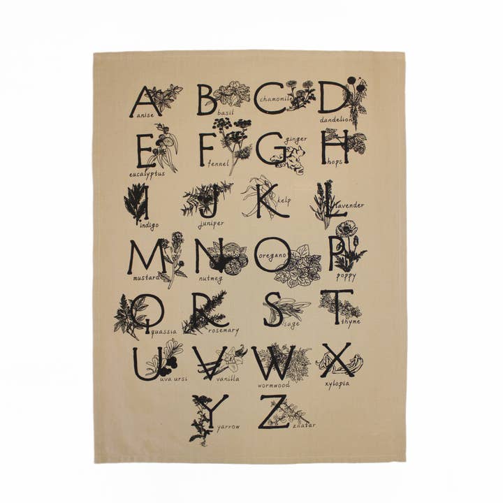 Planetarium - Wholesale Tea Towel - ABC Herbs & Spices Hand-printed Tea Towel0