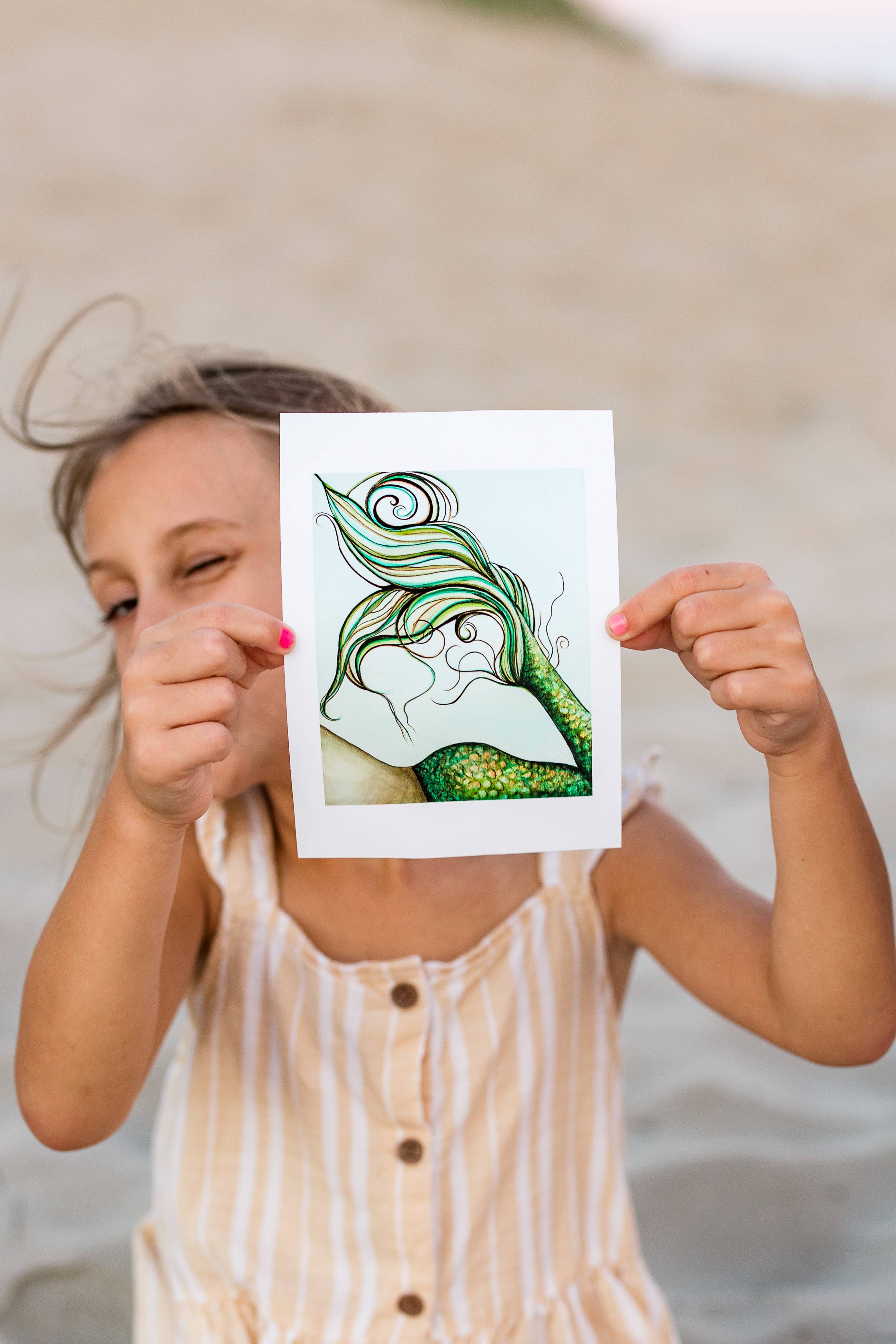 Angel Fritz Studio - Wholesale Art Print - FLIRTY - Giclee Mermaid Art Print0