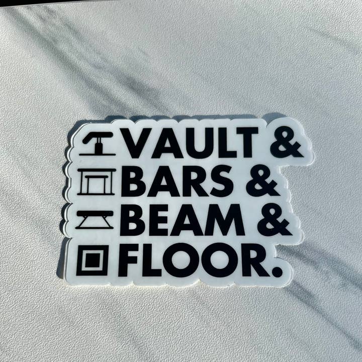 Adesivo Ginnastica Completa, 3" x 2,1" per la vendita all'ingrosso da parte di Denali & Co.