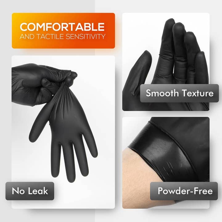 Gloves.com – Großhandel Reinigungshandschuhe – HandCare Vinylhandschuhe, puderfrei, schwarz, 3 ml, 100 Stück