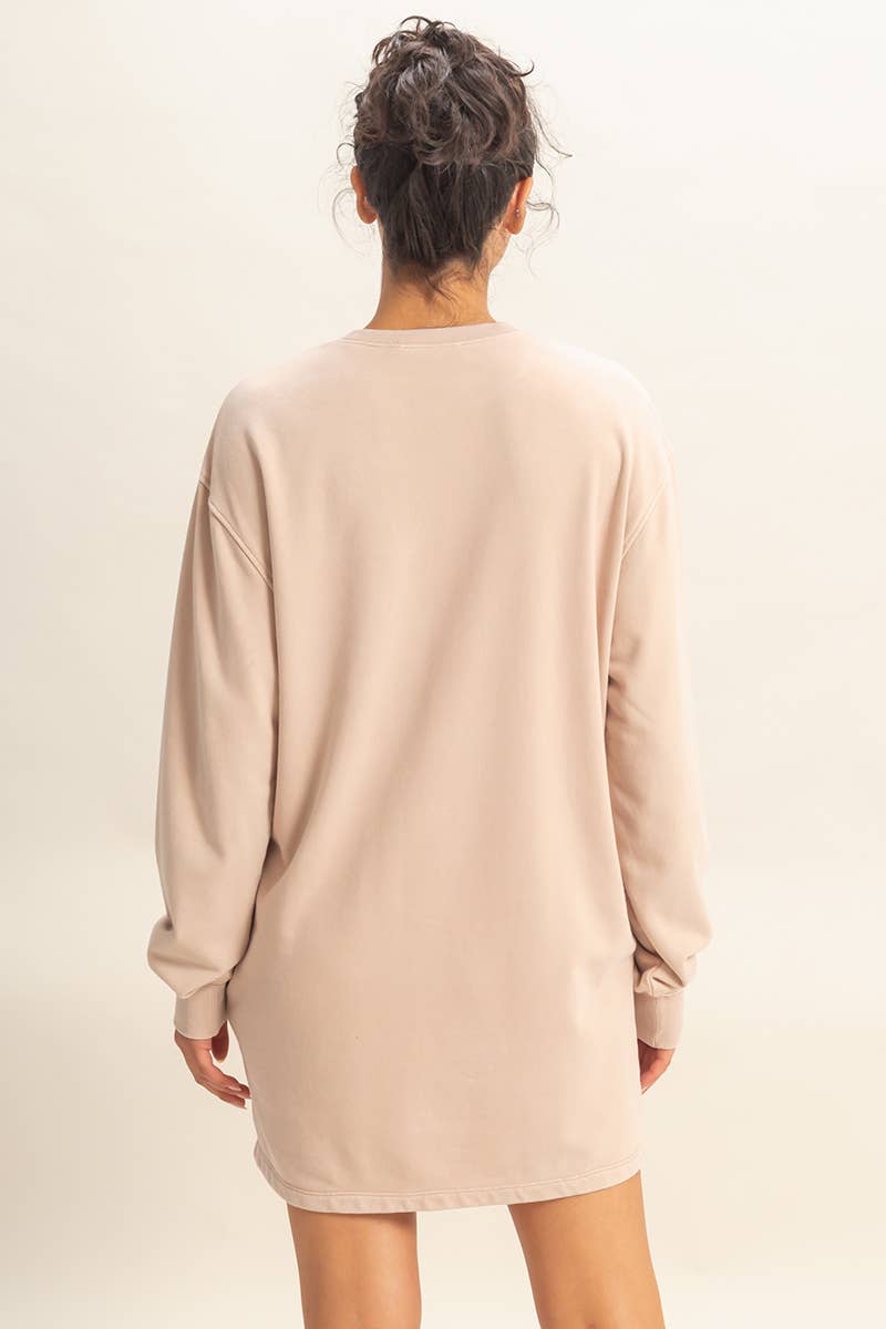 HYFVE – wholesale Dress – Women's – Mineral Washed Oversized Mini Sweatshirt Dress37