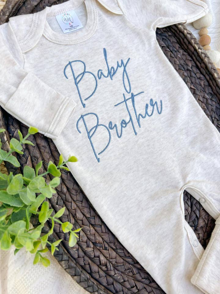 Wonderfully Made - Wholesale Jumpsuit – Baby - Baby Romper | Baby Brother Blue - Baby Announcement2