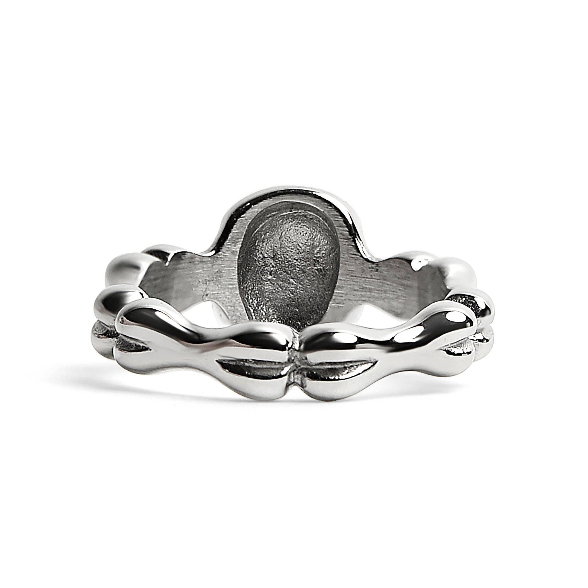 WJW – Anel de cocktail/declaração por atacado – Anel de Declaração Gótico Feminino em Aço Inoxidável com Caveira e Ossos2