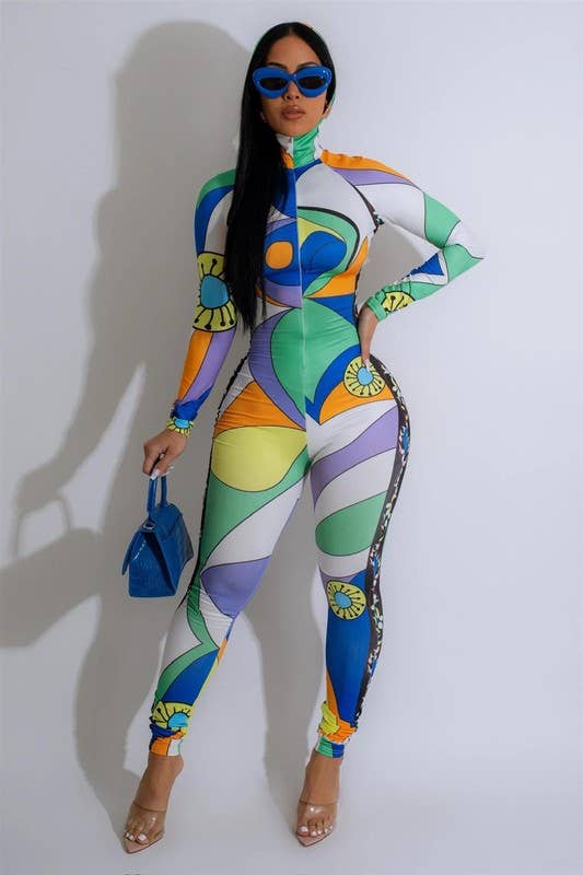 Multi Kapuzenoverall mit mehrfarbigem Aufdruck für den Großhandel auf Faire0