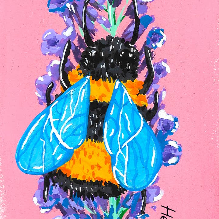 Lavender Bee Sticker for wholesale by Heirloom Design Co.