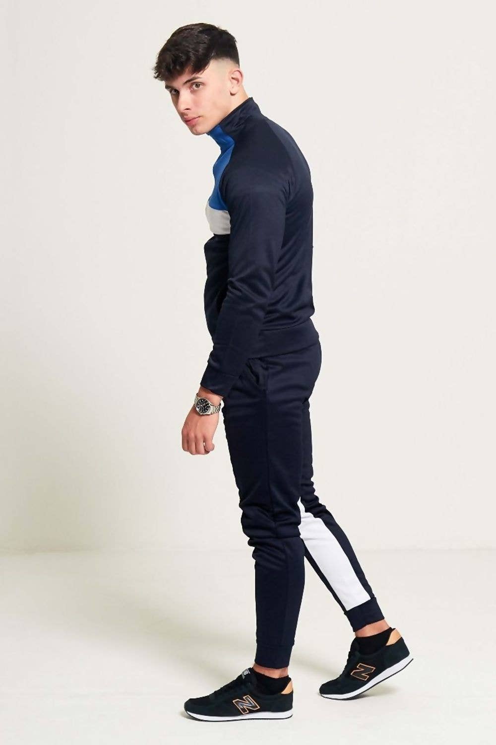 Navy ZIP THROUGH COLLARED TRACKSUIT for wholesale on Faire1