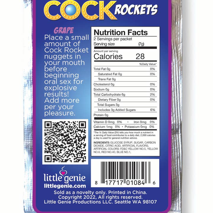 Little Genie Productions - Wholesale Sex Toy - Cock Rockets Oral Sex Candy, Grape (48)