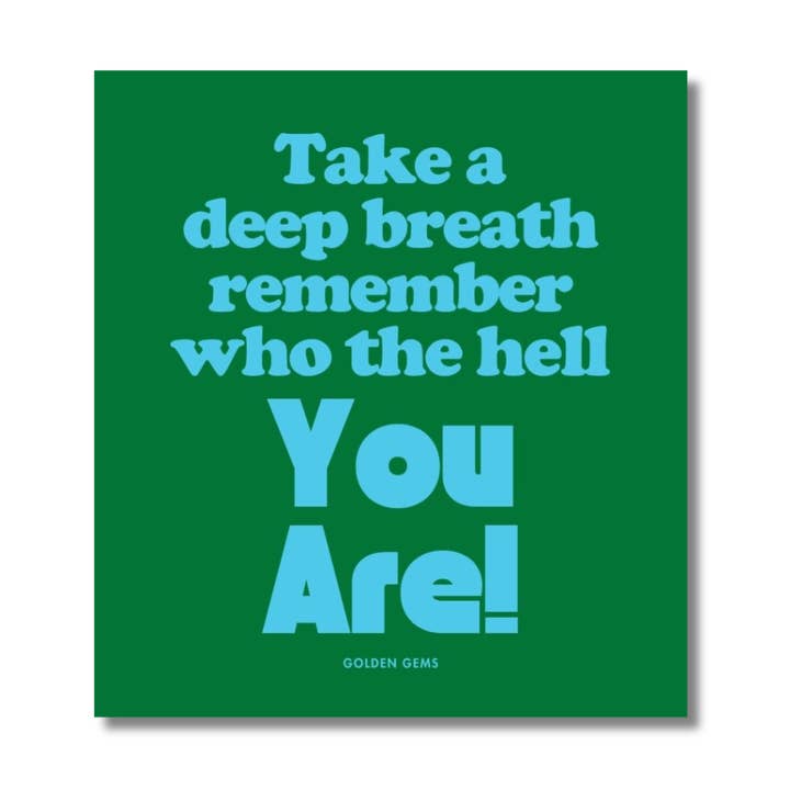 Atmen Sie tief durch Quadrat-Aufkleber für den Großhandel von Golden Gems