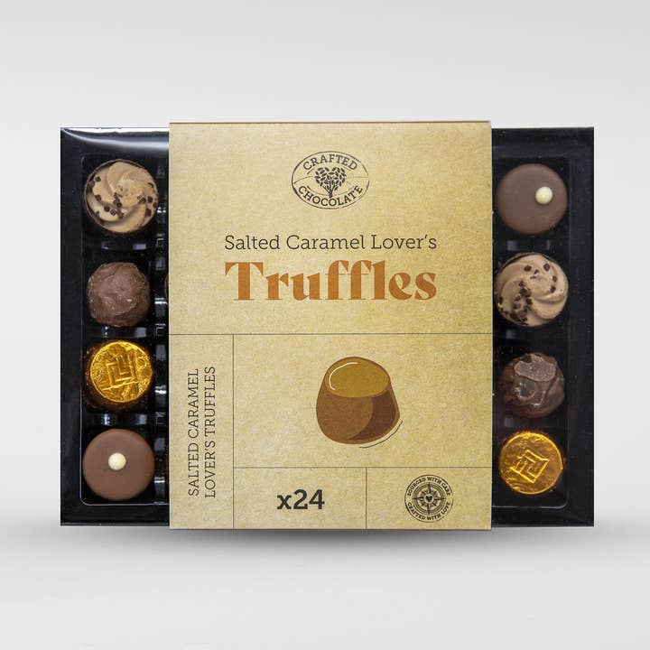 Salted Caramel Lover’s Truffles Box for wholesale by The Chocolate Cafe