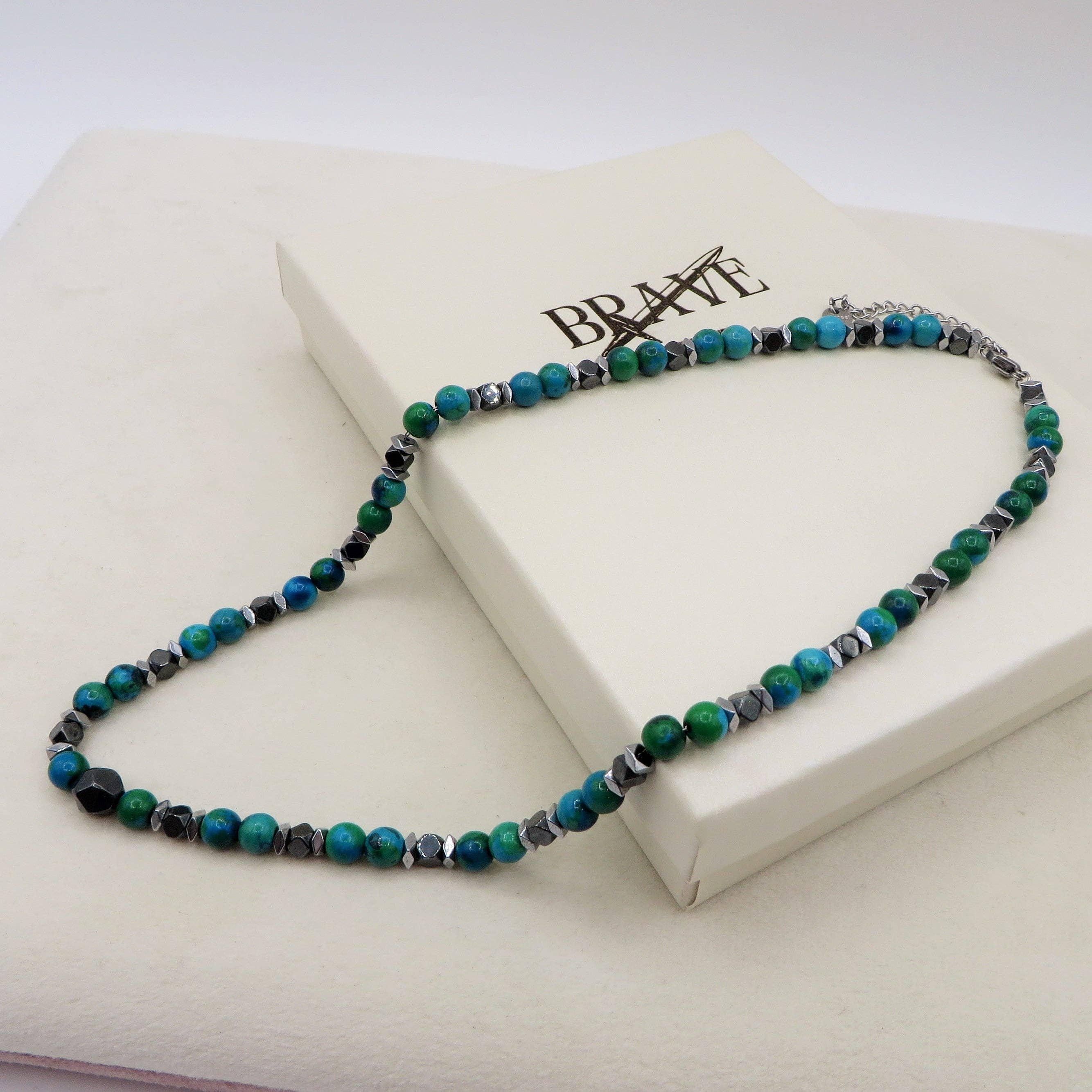 Collana in Azurite e accessori bruniti uomo ACCIAIO INOSSIDABILE for wholesale on Faire1