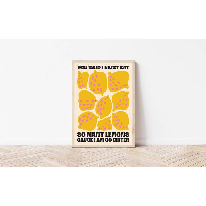 Lemons | Wall Art Print for wholesale by Bored At Work Studio