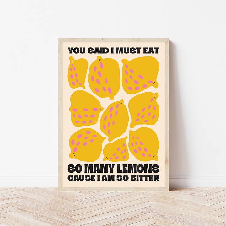 Citroner | Vægkunsttryk for engroshandel hos Bored At Work Studio