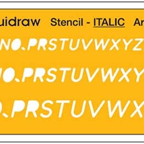 Liquidraw – wholesale Stencil – Liquidraw bokstavsmallar för hantverk Engelska schablonalfabet nummer ritning mall, kursiv teckensnittskombination set av 8mm, 10mm & 12mm