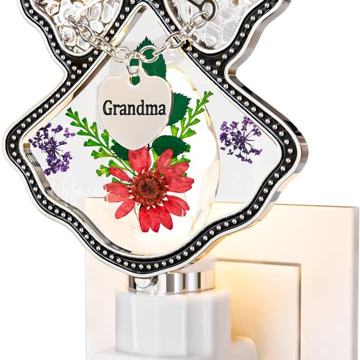 Grand-mère Ange Lampe de Nuit à Fleurs Pressées pour la vente par Longshinnning