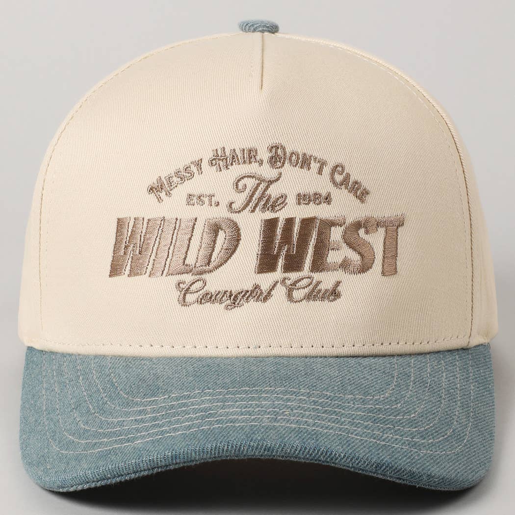 Fashion City - Vente Casquette de camionneur – femme - Chapeau brodé du club de cowgirls du Far West aux cheveux en bataille26