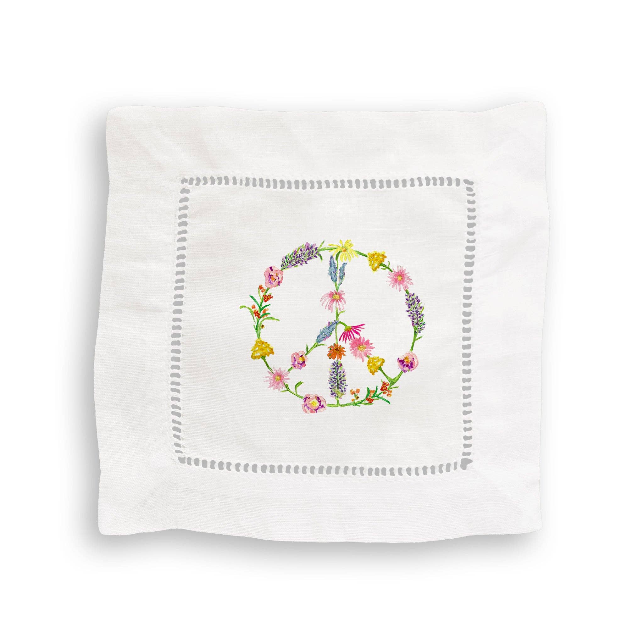 French Graffiti - Wholesale Tea Towel - Floral Peace Sign4