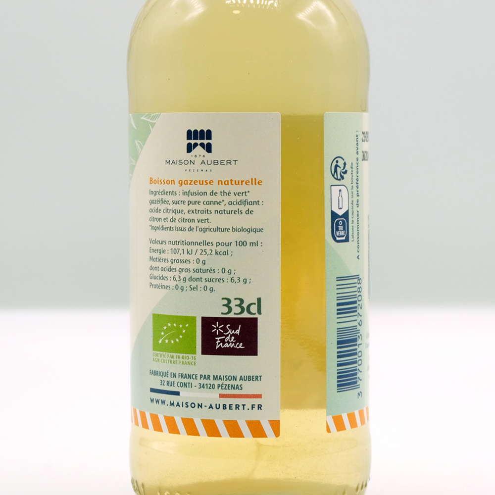 Maison Aubert - Wholesale Soda/Carbonated Drink - Artisanal and Organic Sparkling Tea Lemonade — Green-Lemon Tea2
