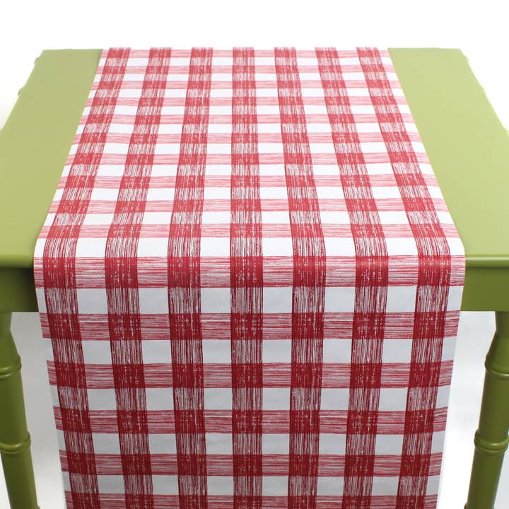 Gin Lane 12' Paper Table Runner - Red for wholesale by Madcap Cottage