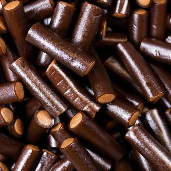 Sweetish- Swedish Candy Wholesale - Wholesale Licorice - Toms Chocolate-Flavored Filled Licorice Logs 6.6lbs