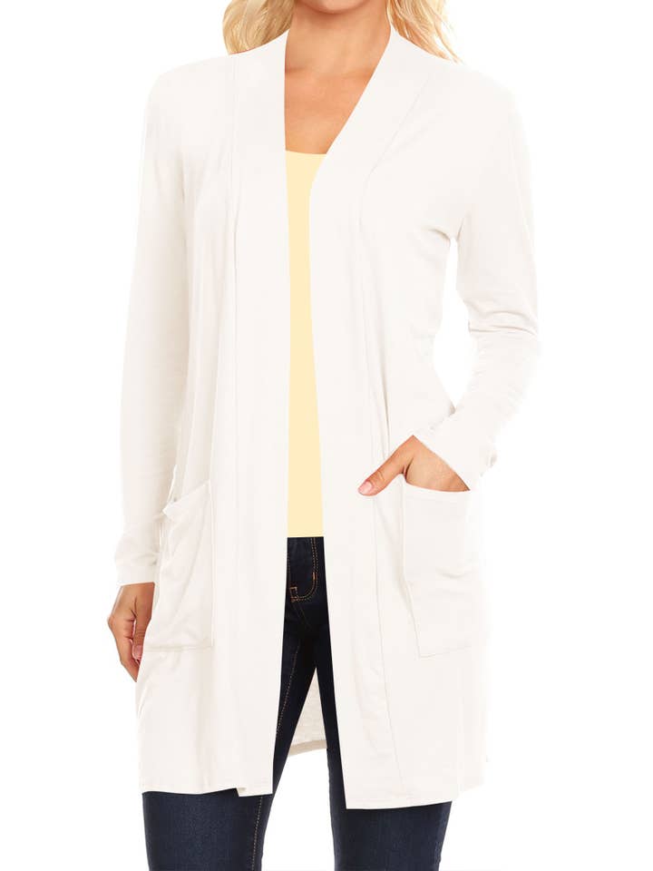 MOA COLLECTION - Wholesale Cardigan - Women's - Women's Long Sleeves Casual Solid Outerwear Sweater Cardigan14