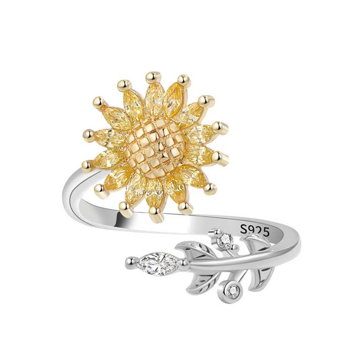 Revelari - Wholesale Multi-Stone Ring - Sunflower Adjustable Sterling Silver Ring1