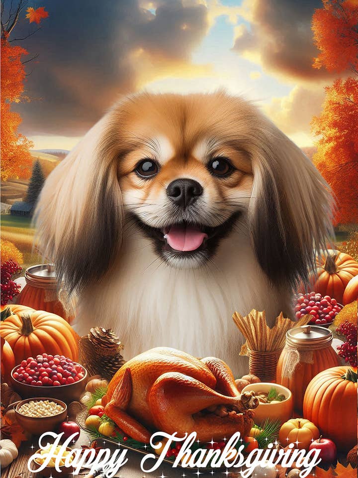 Épagneul Tibétain Fauve - Drapeau de Maison de Thanksgiving pour la vente par Best of Breed Products