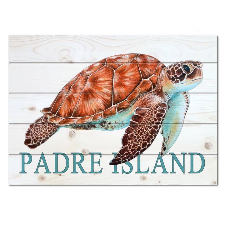 Map Mom - Wholesale Art Print - 18x24 Wood Pallet Turtle- Custom Location2