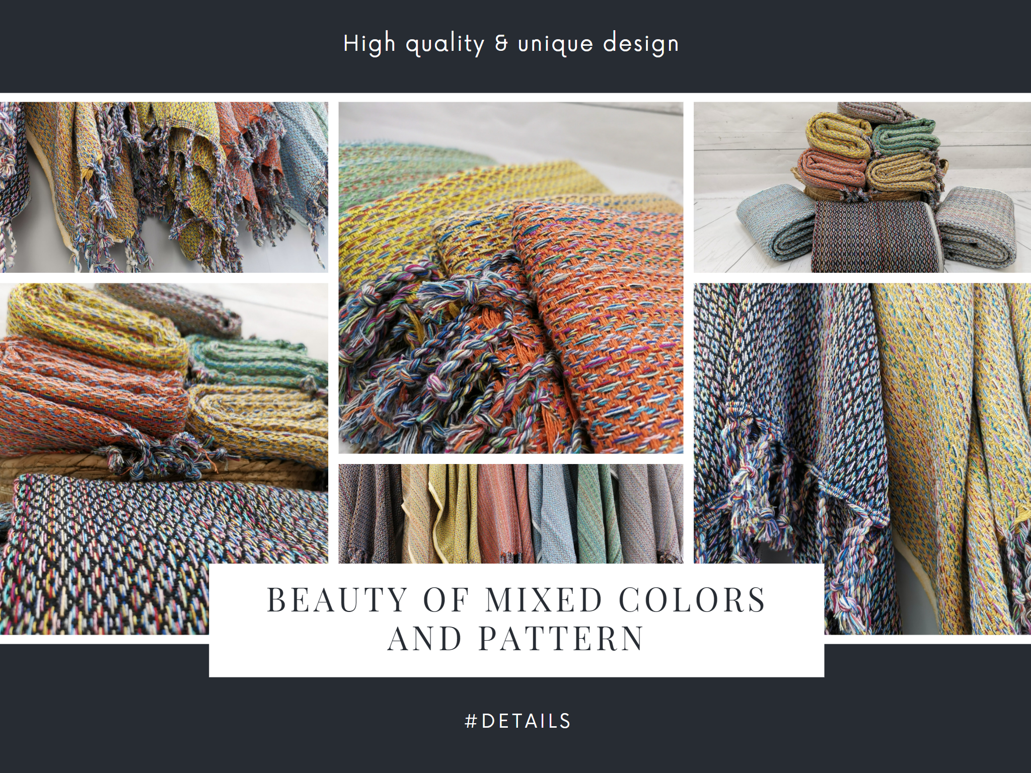 Buluty - Wholesale Throw Blanket - Multicolor Turkish Cotton Throw Blanket Towel, Peshtemal2