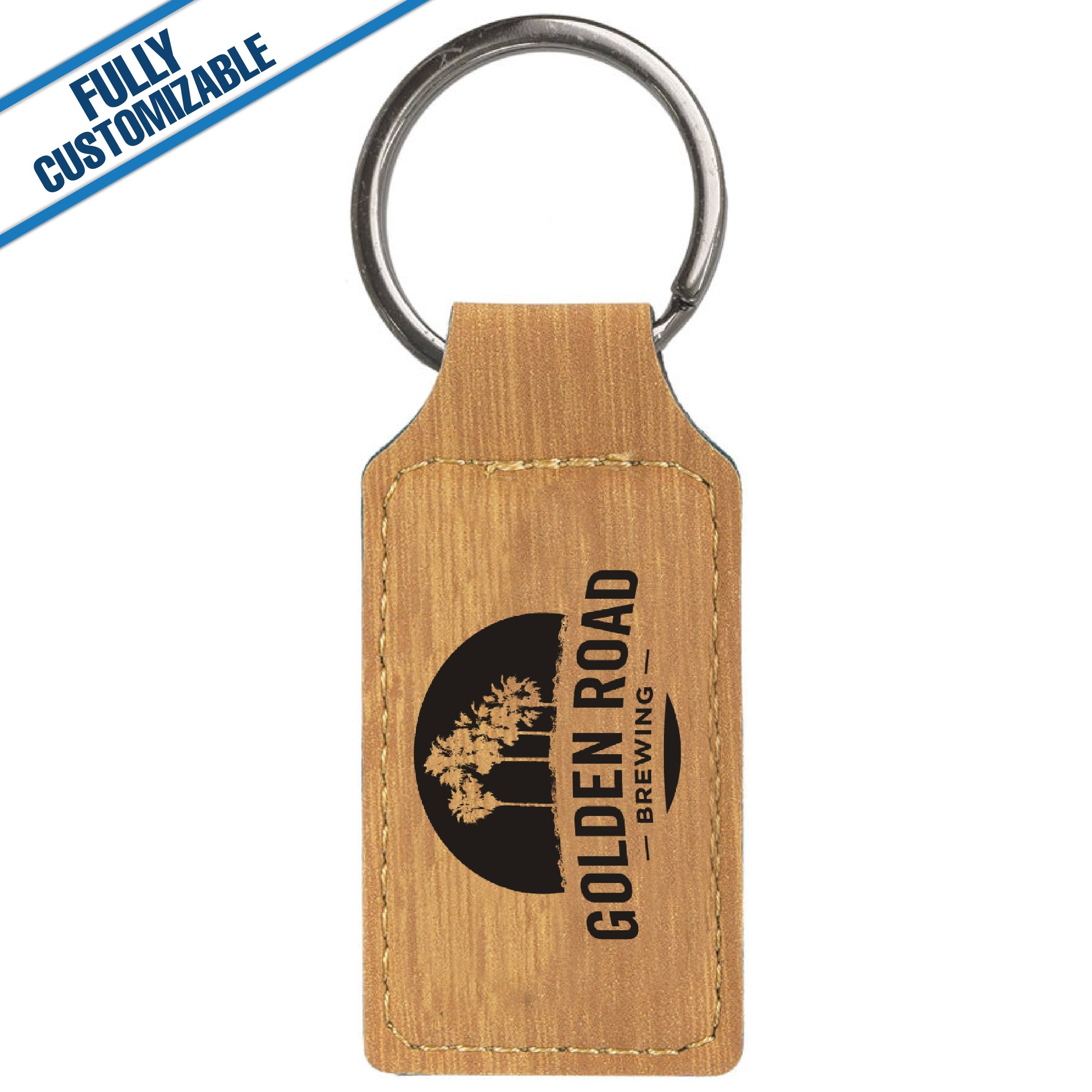 GiftWorksPlus - Vente Porte-clés – unisexe - Porte-clés rectangulaire en similicuir gravé - Entièrement personnalisable12