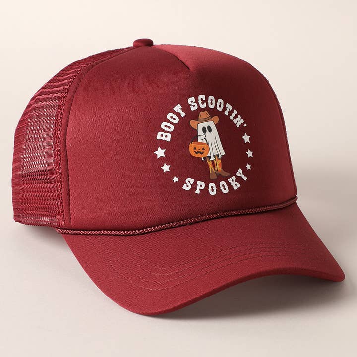 Fashion City - Wholesale Trucker Hat - Unisex - Boot Scootin' Spooky Print Halloween Trucker Hat12