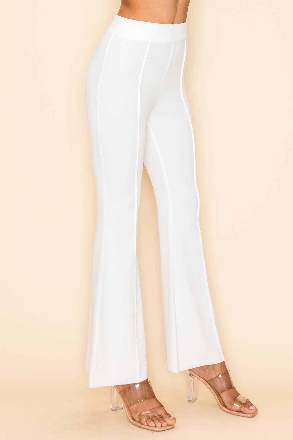 Urban Diction - Vente Pantalon – femme - Pantalon Bell décontracté et professionnel NOIR/ROUGE/VERT/IVOIRE8