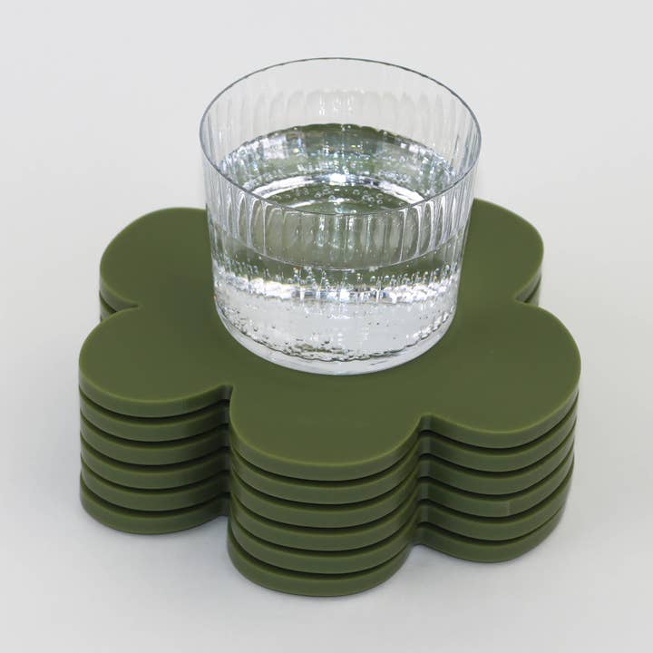 Matt olivgrönt glasunderlägg för wholesale av Vahz Studio