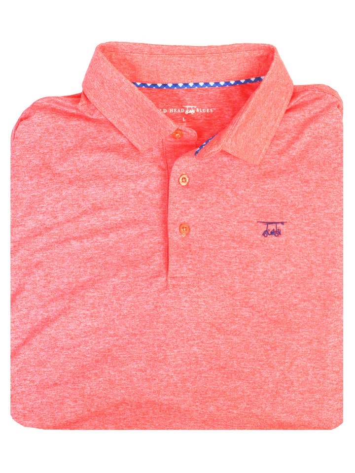 Albatross Polo - Heather Coral for wholesale by Bald Head Blues