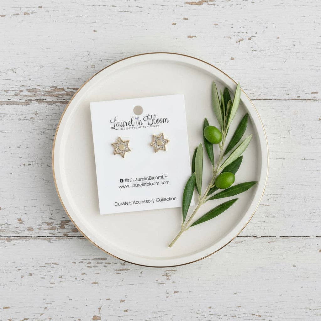 Laurel in Bloom - Wholesale Stud/Post Earrings - Star of David Earrings2