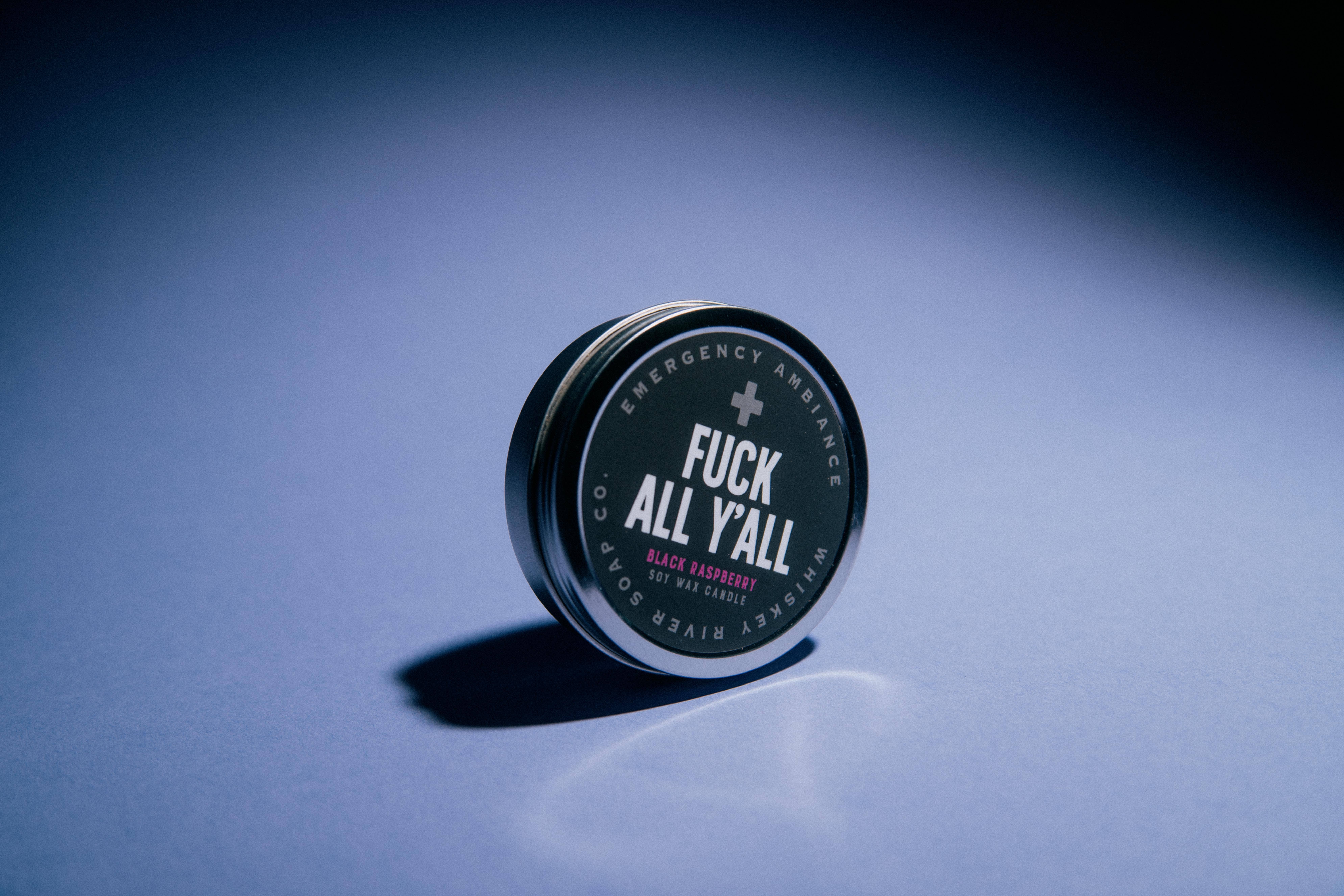 Whiskey River Soap Co. – wholesale Travel candles – Fuck All Y'all Emergency Ambiance Travel Tin | Funny Candle2