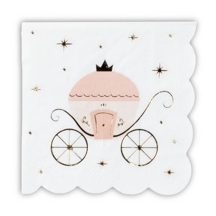 PRN25-CN3- Tovaglioli da Bevanda Princess Coach per la vendita all'ingrosso da parte di Gatherings by Curated Paperie