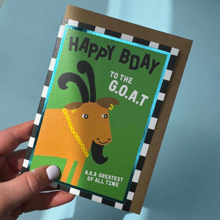 SANDERS DE ROEPER – wholesale Birthday card – Birthday Card — "Happy Bday to the G.O.A.T" Goat1
