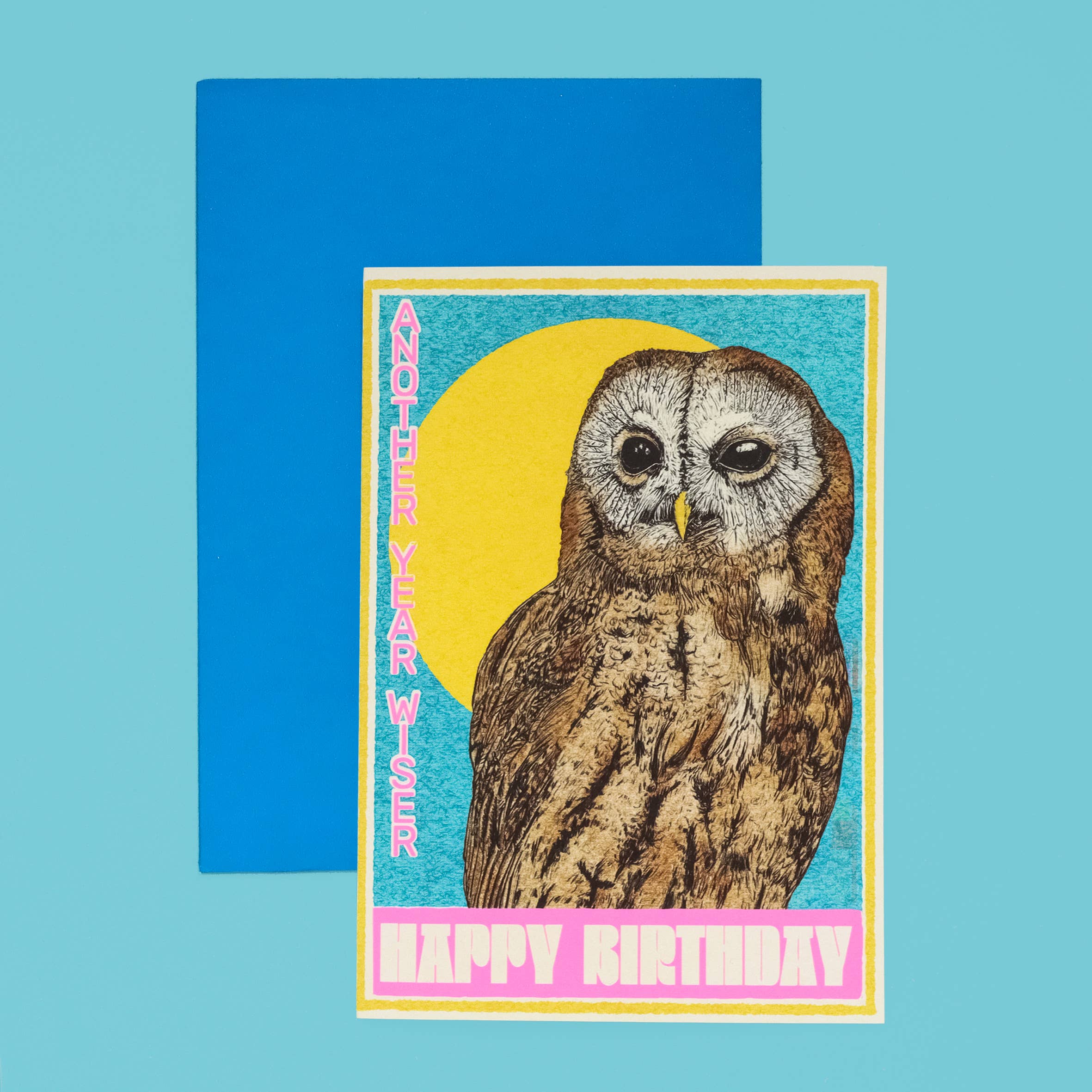 Fawn & Thistle Ltd (US Duties Paid) – Großhandel Geburtstagskarten – Glückwunschkarte Eule »Another Year Wiser« | Unisex Geburtstagskarte1