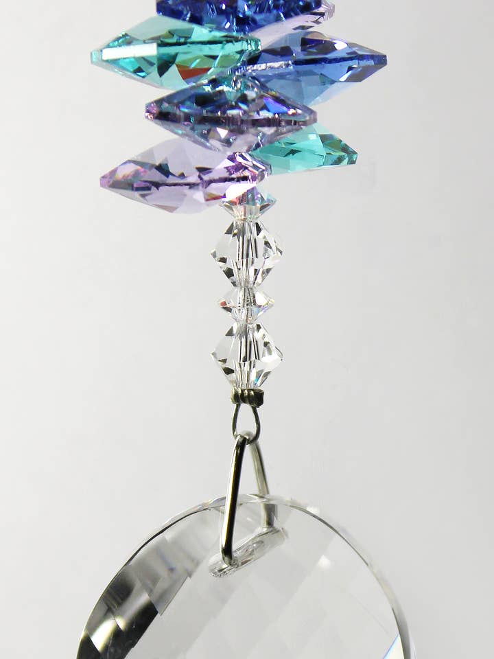 Northern Lights Octagon Strand Suncatcher with Oval Twist for wholesale by Silver Deer Crystal