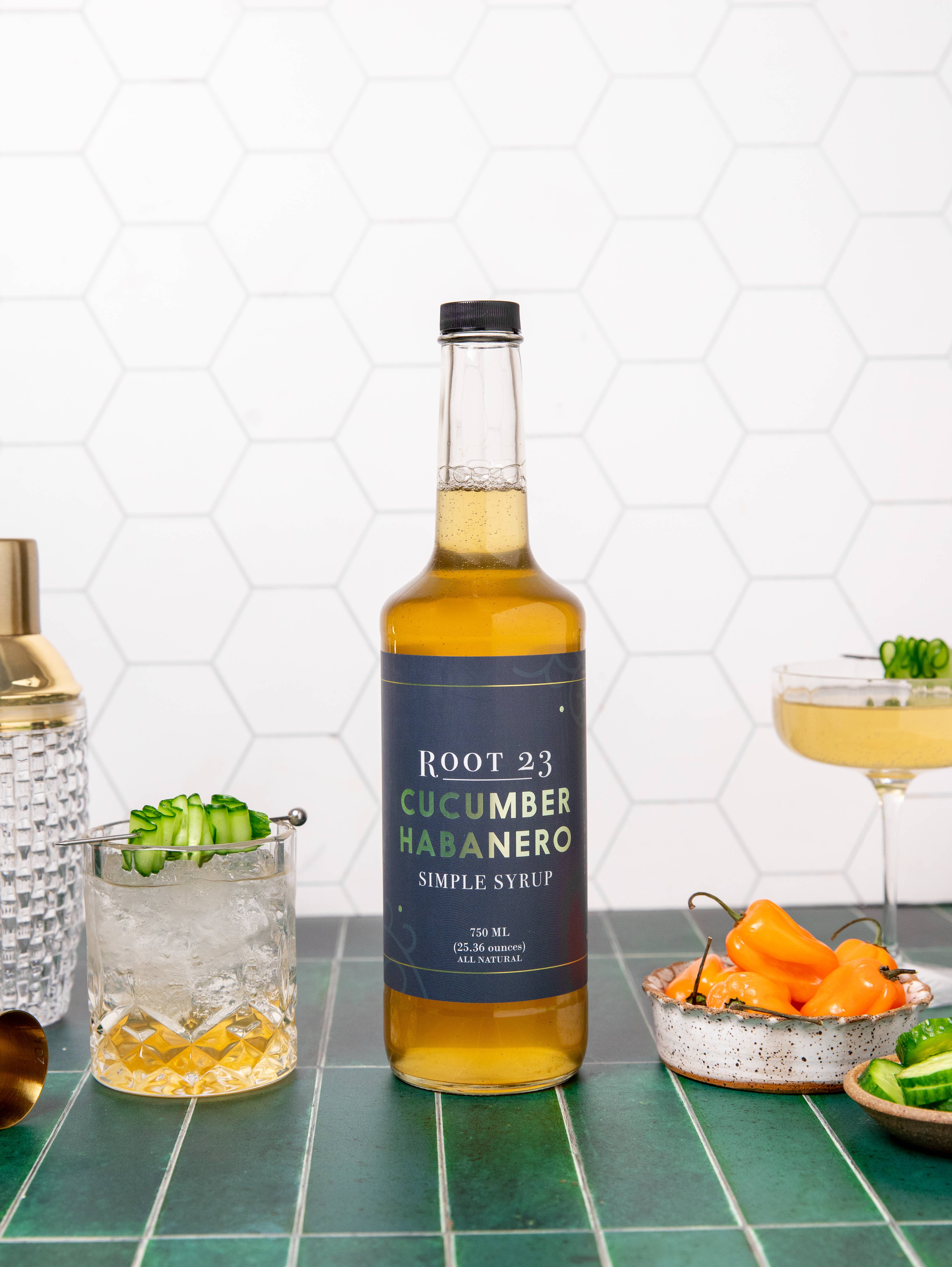 ROOT 23 - Wholesale Cocktail Mix/Syrup - Cucumber Habanero Simple Syrup3