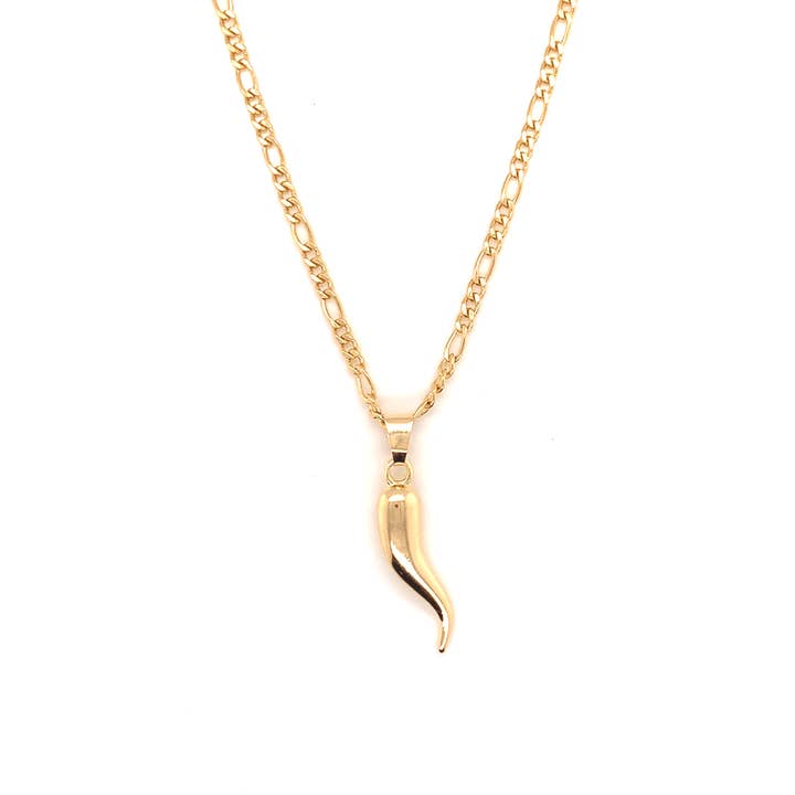 Mali Beads - Wholesale Pendant/Charm Necklace - Men’s Gold Filled Cornicello Charm Necklace – Italian Horn Pendant1