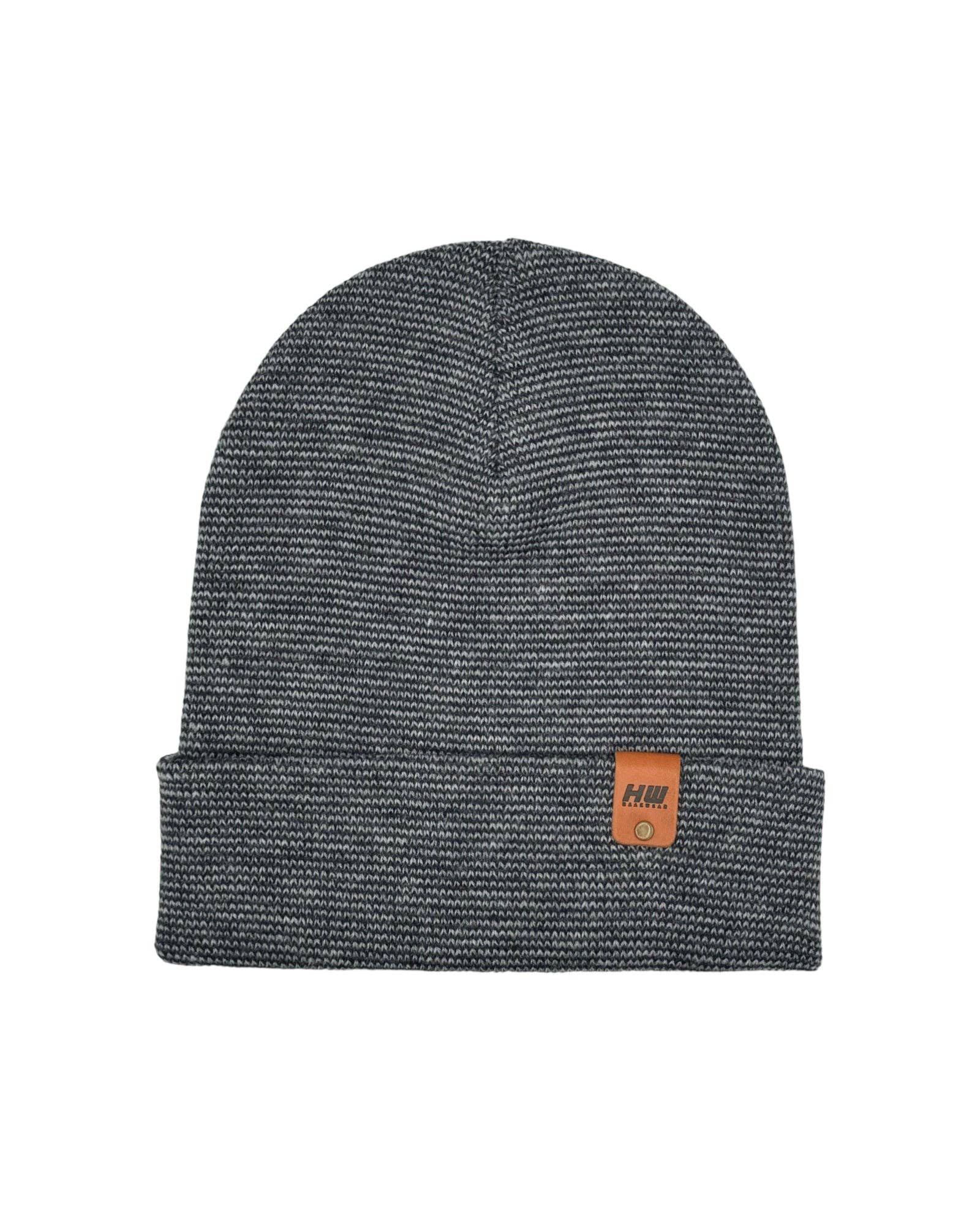 HAAKWEAR Classic Fusion Cuffed Beanie - Gray / Denim, Made in USA for wholesale on Faire