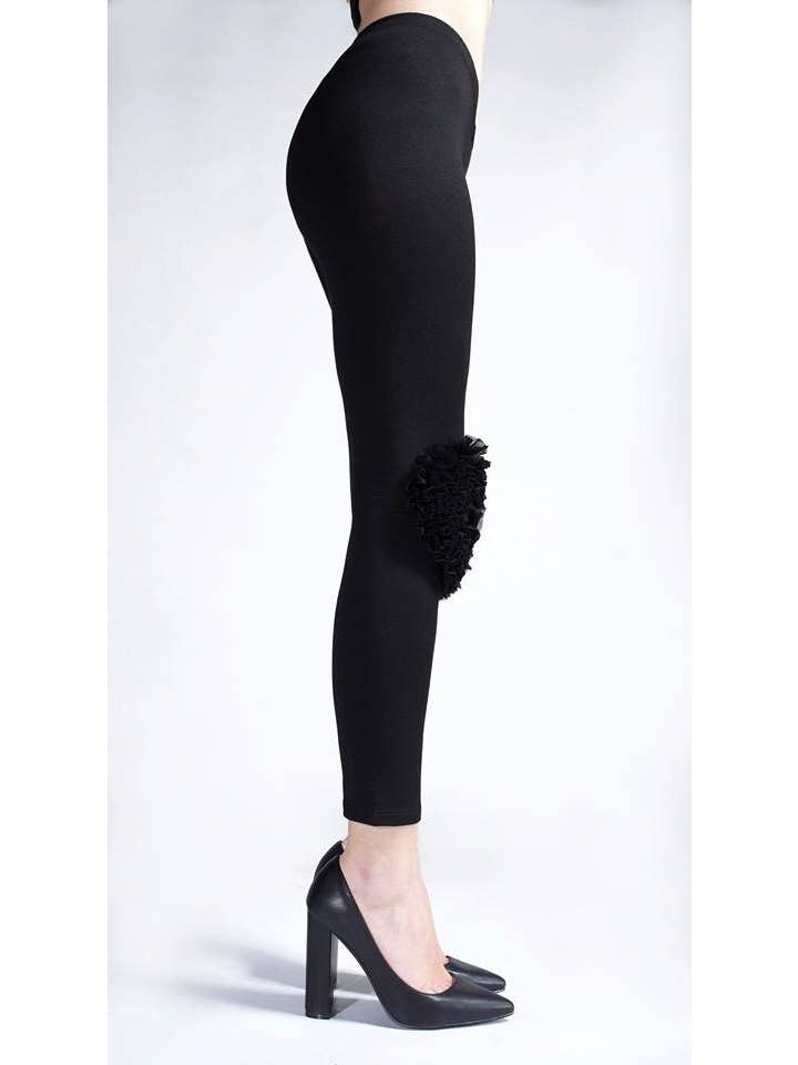 Noir Legging à volants pour adultes, vêtements avant-gardistes en vente sur Faire3